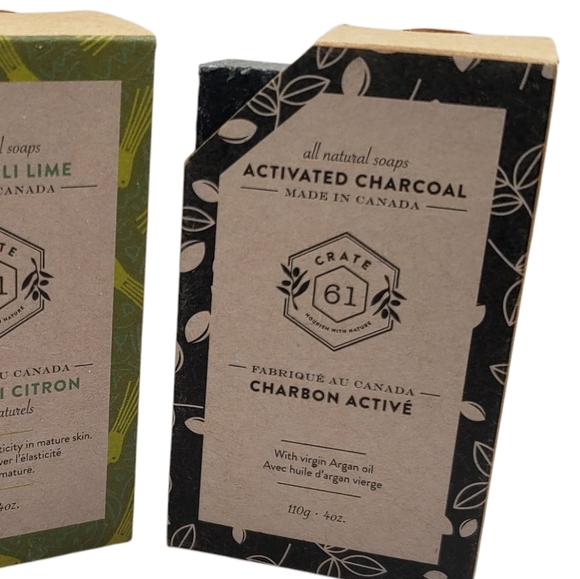 New Crate 61 Patchouli Lime & Activated Charcoal Soap All Natural Set of Two - Picture 7 of 7